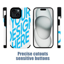 Cargar imagen en el visor de la galería, Funda de piel de fibra para iPhone 15 / 15 Plus / 15 Pro / 15 Pro Max personalizado con patrón foto texto