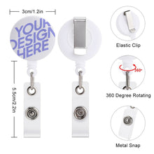 Cargar imagen en el visor de la galería, Carrete Plástico Retráctil de Soporte de Tarjeta de Identificación / Clip de Insignia JJ0529008 Personalizado Impresion Completa de Una Imagen con Foto Logotipo Patrón Texto