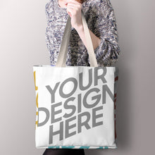 Cargar imagen en el visor de la galería, Bolsa de Lona Informal / Bolso Tote de Tela con Estampado Capacidad Grande para Mujeres Niñas Estudiantes para Compras Oficina XB0601052 Personalizada con Impresión Completa de Múltiples Imágenes con Foto Texto Patrón