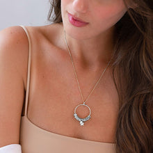 Cargar imagen en el visor de la galería, Collar de Anillo con Bolas Diamante Estrella X0022 Grabado Personalizado con Texto Nombre