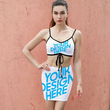 Cargar imagen en el visor de la galería, Conjunto Top y Falda con Tirantes Elegante para Mujer Y05 Personalizado con Impresión Completa con Foto Logo Patrón Texto