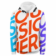 Cargar imagen en el visor de la galería, Sudadera de Forro Polar con Capucha Deportiva de Felpa para hombre FS0816072 Personalizada con impresión completa de múltiples imágenes con Foto Logo Patrón Texto