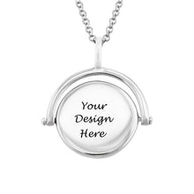 Cargar imagen en el visor de la galería, Collar Giratorio Grabado en Plata 925 / Cobre X0067 para Mujer Hombre Personalizado con Texto Nombre