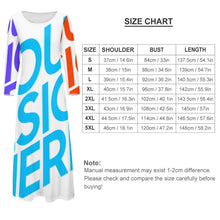 Cargar imagen en el visor de la galería, Vestido Manga Larga de Moda con Volantes Cuello Redondo para mujer NZ2202048 Personalizado con Impresión Completa de múltiples imágenes con Foto Logo Patrón Texto