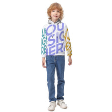 Cargar imagen en el visor de la galería, Sudadera con bolsillo grande capucha cuello redondo para niños FS0816036 Personalizada con Impresión Completa de múltiples imágenes con Foto Logo Patrón Texto
