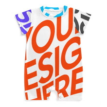 Cargar imagen en el visor de la galería, Bebé romper mono unisex mono de manga corta PLR personalizado con patrón foto texto (impresión de imágenes múltiples)