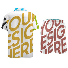 Cargar imagen en el visor de la galería, Conjunto de Traje de baño camisa corta bañador corto de moda para hombre con estampado FS0823061 Personalizado con Impresión Completa de múltiples imágenes con Foto Logo Patrón Texto