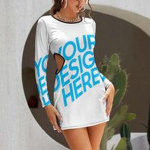 Cargar imagen en el visor de la galería, Vestido Ajustado con Recorte de Cintura para Mujer NZ038 con Diseño Personalizado Personalizada de Tus Imágenes o Textos