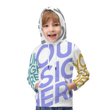Cargar imagen en el visor de la galería, Sudadera con bolsillo grande capucha cuello redondo para niños FS0816036 Personalizada con Impresión Completa de múltiples imágenes con Foto Logo Patrón Texto