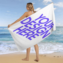 Cargar imagen en el visor de la galería, Toalla de playa talla grande de terciopelo de doble cara 160 x 80 cm personalizado con patrón foto texto