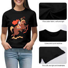 Cargar imagen en el visor de la galería, Camiseta de manga corta boutique de alta 100% algodón para mujer NZ2205112 Personalizada con Impresión Frontal Trasera de dos imágenes con Foto Logo Patrón Texto
