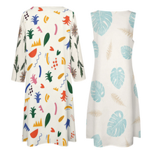 Cargar imagen en el visor de la galería, Traje de de Vestido sin Mangas y Cárdigan Largo Casual Elegante de Moda para Mujer STZ Personalizado Impresion Completa de Múltiples Imágenes con Foto Logo Patrón Texto