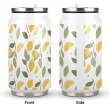 Cargar imagen en el visor de la galería, Taza tipo lata de aluminio con Tapa y Pajita Acero Inoxidable 304 Taza Térmica de Viaje Reutilizable para Café JJ0520153 Personalizada con Foto Logo Patrón Texto