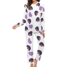 Cargar imagen en el visor de la galería, Pijama Conjunto Casual y Pantalones Largos de Otoño Invierno Suaves para Mujer BTZ Personalizado Impresion Completa de Múltiples Imágenes con Foto Logo Patrón Texto