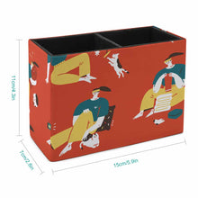 Cargar imagen en el visor de la galería, Portalápices de cuero Soporte para bolígrafos compartimentos para lápices y organizador para suministros de escritorio esenciales BG1613020 Personalizado con Foto, Texto o Logo