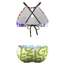 Cargar imagen en el visor de la galería, Bikini / Traje de baño Talla Grande estilo halter de tirantes de mujer BK2040 Personalizado con impresión completa de múltiples imágenes con Foto Logo Patrón Texto