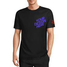 Cargar imagen en el visor de la galería, Camisetas clásicas de algodón orgánico estampadas en el pecho y los puños personalizado con patrón foto texto