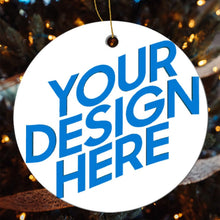 Cargar imagen en el visor de la galería, Adornos Navideños Redondos Ambos Lados Mismos con Diseño Personalizado de Tus Fotos o Nombres