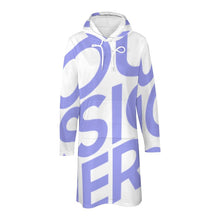 Cargar imagen en el visor de la galería, Vestido de Moda Manga Larga con Capucha / Sudadera Larga Suelta con Bolsillo para Mujer SDS003 Personalizado Impresion Completa de Una Imagen con Foto Logo Patrón Texto