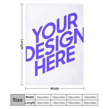 Cargar imagen en el visor de la galería, Manta de franela para sofá de peluche, adecuada para el hogar y para llevar personalizado con patrón foto texto (versión vertical)