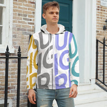 Cargar imagen en el visor de la galería, Sudadera con Capucha de felpa con cremallera Chaqueta de forro polar para hombre GH Personalizada con Impresión Completa de múltiples imágenes con Foto Logo Patrón Texto