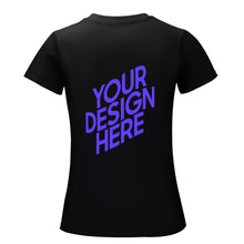 Cargar imagen en el visor de la galería, Camiseta de manga corta boutique de alta 100% algodón para mujer NZ2205112 Personalizada con Impresión Frontal Trasera de dos imágenes con Foto Logo Patrón Texto