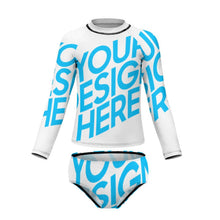 Cargar imagen en el visor de la galería, Traje de Baño de Surfing de Manga Larga Dividido para Niñas NT020 Personalizado con Impresión Completa con Foto Logo Patrón Texto