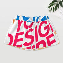 Cargar imagen en el visor de la galería, Conjunto de pijama de 2 piezas para mujer 203 camiseta manga larga abotonada + pantalón corto personalizado con patrón foto texto (impresión de imágenes múltiples)