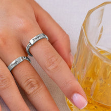 Cargar imagen en el visor de la galería, Anillo de cadena J0008 Personalizado de plata de ley 925 para mujer hombre Grabado con texto nombre letras