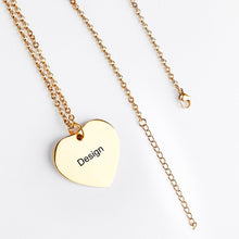 Cargar imagen en el visor de la galería, Collar de Corazón de Acero Titanio Chapado en Oro / Oro Rosa para Mujer Hombre SS1401094 Grabado Personalizado con Textos Nombres Letras