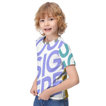 Cargar imagen en el visor de la galería, Camiseta estampada suave manga corta para niños ET023 Personalizada con Impresión Completa de múltiples imágenes con Foto Logo Patrón Texto