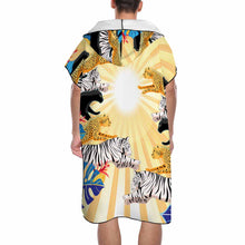 Cargar imagen en el visor de la galería, Poncho Toalla de Playa con Capucha Suave para Mujer Hombre NZ158 Personalizada con Impresión Completa con Foto Logo Patrón Texto