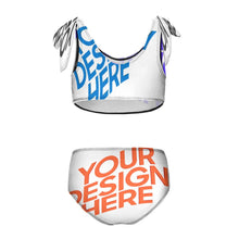 Cargar imagen en el visor de la galería, Bikini de niña con detalle de lazo en el hombro (2 piezas) NT022 personalizado con patrón foto texto (impresión de imágenes múltiples)