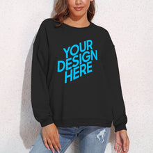 Cargar imagen en el visor de la galería, Sudadera holgada con cuello redondo y hombros caídos para mujer 100% algodón casual NZ2205148 A-071Personalizado Personalizada con Foto, Texto o Logo