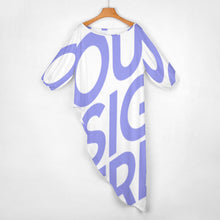 Cargar imagen en el visor de la galería, Traje holgado casual de dos piezas Conjunto Top hombros caídos Pantalones largos para mujer VTZ Personalizado con Impresión Completa de una imagen con Foto Logo Patrón Texto
