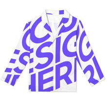 Cargar imagen en el visor de la galería, Conjunto de pijama de hombre de 2 piezas de manga larga imitación algodón personalizado con patrón foto texto (impresión de imagen única)