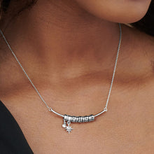 Cargar imagen en el visor de la galería, Collar con Colgante de Bolas Circulares Diamante Estrella de Plata de Ley 925 en Baño de Oro / Oro Rosa X0011 Grabado Personalizado con Texto Nombre