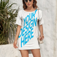Cargar imagen en el visor de la galería, Vestido Suelto / Camiseta Larga con Manga Murciélago para Mujer NZ023 Personalizado con Impresión Completa con Foto Logo Patrón Texto