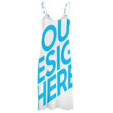 Cargar imagen en el visor de la galería, Vestido Largo con Tirantes estampado de moda para mujer BDQ Personalizado con Impresión Completa de una imagen con Foto Logo Patrón Texto