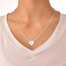 Cargar imagen en el visor de la galería, Collar de corazón longitud ajustable en plata de ley 925 chapado de oro rosa de 18K para mujer X0057 Personalizado con texto nombre