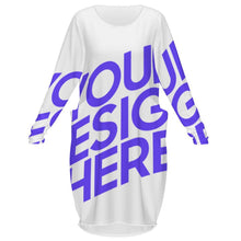 Cargar imagen en el visor de la galería, Vestido de moda para mujer de manga larga con bolsillos ZO personalizado con patrón foto texto (impresión de imagen única)
