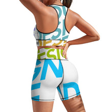 Cargar imagen en el visor de la galería, Conjunto deportivo de yoga camiseta sin mangas pantalones cortos para mujer ABTZ Personalizado con Impresión Completa con Foto Logo Patrón Texto