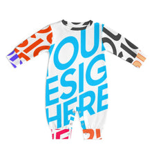 Cargar imagen en el visor de la galería, Body de bebé de manga larga para niña o niño personalizado con patrón foto texto (impresión de imágenes múltiples)