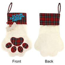 Cargar imagen en el visor de la galería, Medias navideñas con decoración de pata de gato por transferencia térmica personalizado con patrón foto texto