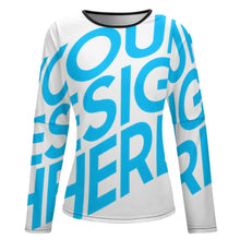 Cargar imagen en el visor de la galería, Camiseta Blusa hombro descubierto al aire fuera de manga larga para mujer NZ150 con impresión completa con una sola imagen Personalizada con Foto Texto o Logo