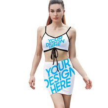 Cargar imagen en el visor de la galería, Conjunto Top y Falda con Tirantes Elegante para Mujer Y05 Personalizado con Impresión Completa con Foto Logo Patrón Texto