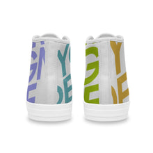 Cargar imagen en el visor de la galería, Zapatos de lona altos Diseño Asimétrico para Mujer Hombre FS0811010 Personalizados con Impresión Completa con Foto Logo Patrón Texto