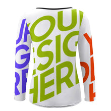 Cargar imagen en el visor de la galería, Blusa básica de fondo regular con cuello en U grande para mujer NZ151 Personalizada con Impresión Completa de múltiples imágenes con Foto Logo Patrón Texto