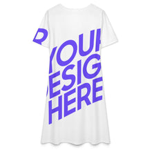 Cargar imagen en el visor de la galería, Vestido de mujer F77Q vestido de manga corta personalizado con patrón foto texto (impresión de imagen única)