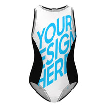 Cargar imagen en el visor de la galería, Bañador con Cremallera de Una Pieza para Niñas NT032 Personalizado con Foto Logo Patrón Texto Impresión Completa